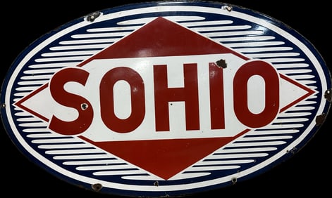 Sohio Standard Oil SSP 45" Oval Porcelain