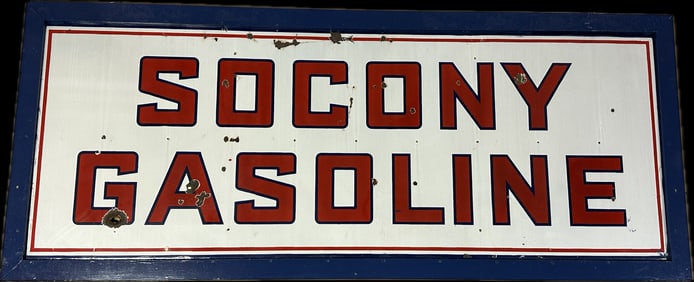 Socony Gasoline 10' SSP Porcelain Sign