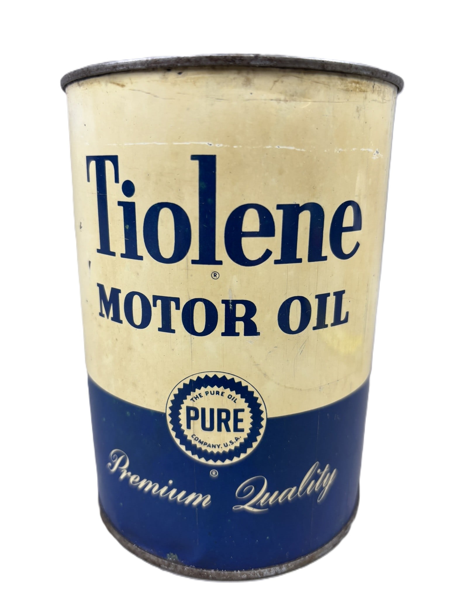 Tiolene Motor Oil Pure Premium Quality Metal Quart Can (1 of 6)