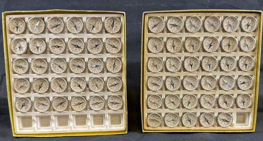 Lot 65 NOS 1930s Five & Dime 1" Childrens Pocket Compasses w/ Box