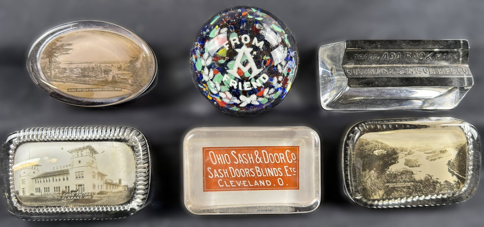 Antique Lot 6  1900s Advertising Paper Weights Ohio Sash Elkhart Ind Michigan (1 of 10)
