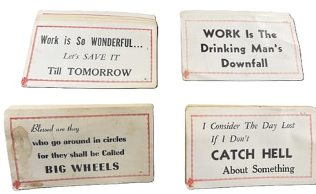 Antique Lot 49 1920s Paper Advertising Funny Slogan Signs