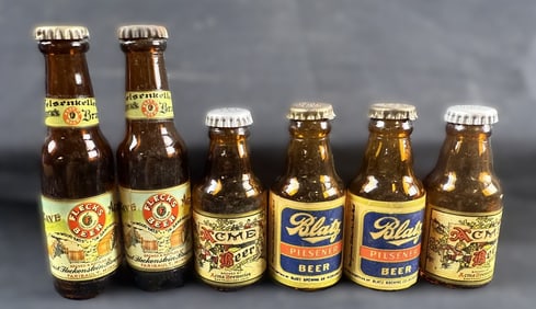 Lot 3 Pairs Blatz Acme & Fleck's Beer Glass Salt Pepper Shakers