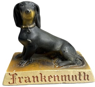 Frankenmuth Beer Daschund Chalkware Bar 40s Advertising Chalk