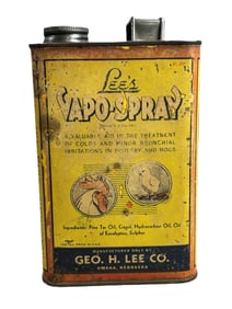 Geo H Lee Co Vapo-Spray 1 Gallon Chicken Poultry Can w/ Paper Label