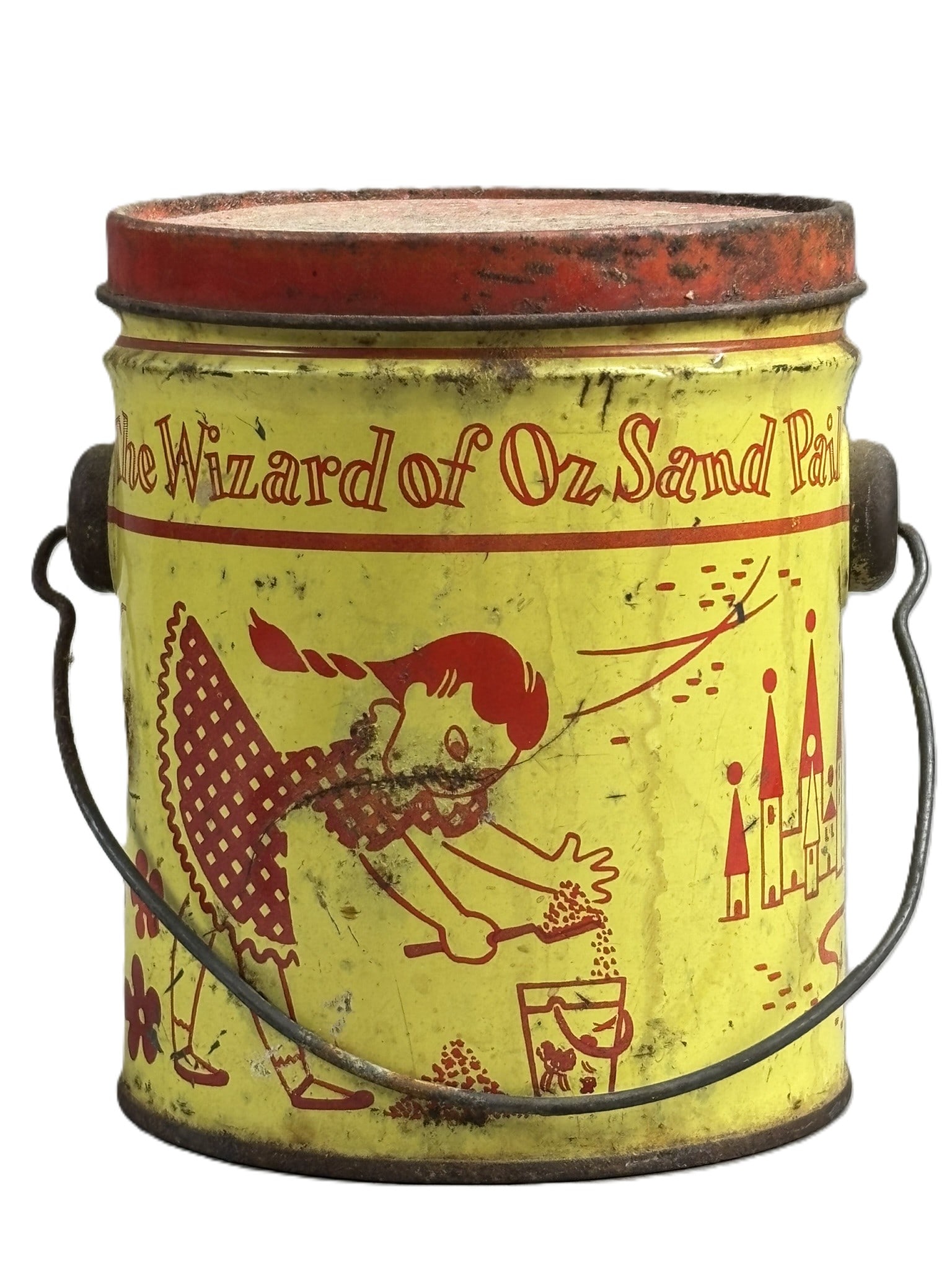 Wizard Of Oz Sand Pail Peanut Better Red Yellow Can: Estate condition. See all photos. Sold as-is, where-is.