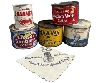 General Store 6 Can Lot Shilling Golden West Coffee Schmidts Shortening