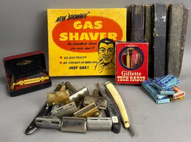 Antique Barber Straight Razor Lot 25+ Razors & Shavers