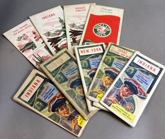 Lot 9 40s 50s Original Sinclair Service Station Advertising Maps