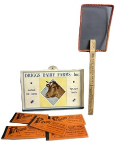 Dairy Lot Driggs Toledo Calendar 5 Fosston MN Coupon Book & New Haven Fly Swatter