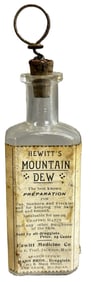 Hewitt's Mountain Dew Medicine Bottle Jackson Michigan Mann Bros Druggist Ann Arbor