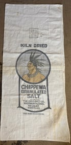 Chippewa Granulated Salt Wadsworth Ohio Canvas Feedsack w/ Native American Graphics
