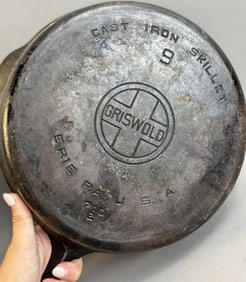 Griswold No 9 Cast Iron Skillet Erie PA "710" 3