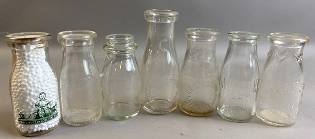 Lot 7 Gaylord Detroit Ferndale Twin Pines Half Pint Glass Milk Bottles