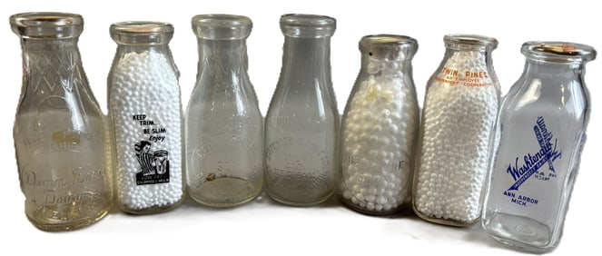 Dunn Bros Howell Smith Charlotte Superior Ann Arbor Bellevue Milk Bottle Lot 7 Bottles