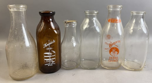 Lot 6 Dairy Bottles Bullis Ferndale Grand Ledge Charlottle Home