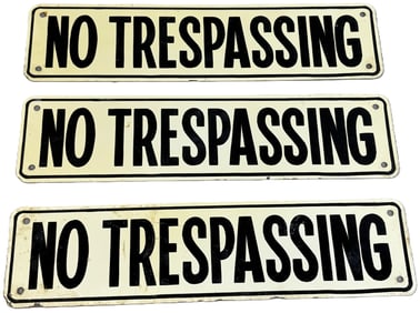 No Trespassng Lot 3 12" SST Tin House Business Signs