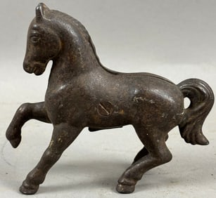 Antique Early 1900s Cast Iron Rearing Horse Coin Bank Made In Canada