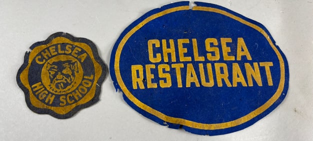 Pair Chelsea High School & Restaurant Michigan 30s-40s Patches