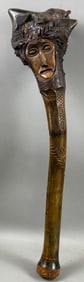 Rare Early 1900s 24" Penobscot Native American Root Club Ceremonial War Weapon