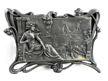 Antique Neoclassical Early Wall Plaque w/ Venus Ships & Birds