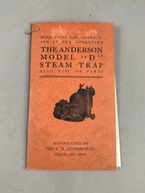 The Anderson Model "D" Steam Trap 1915 Cleveland Ohio 15 Page Booklet