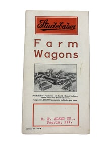 Antique 1890s Studebake Farm Wagons BF Adams Peoria Illinois Advertising Pamphlet