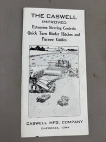 The Caswell Improved Furrow Advertising Pocket Guide Pamphlet