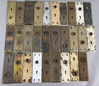 Lot 29 Original Early 1900s Brass Plated Matching Back Plates