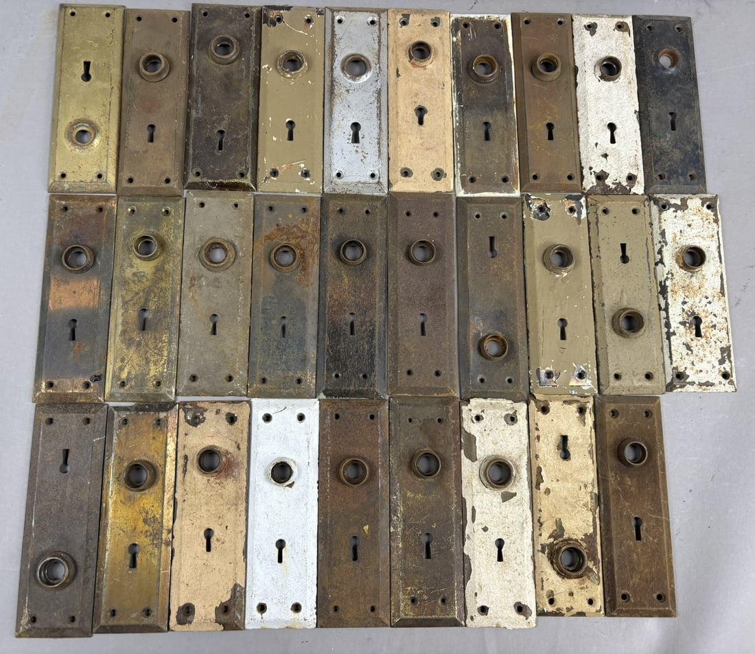 Lot 29 Original Early 1900s Brass Plated Matching Back Plates: 2.25" x 7"