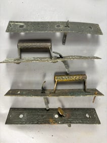 Antique 19th Century Ornate Bronze 11.5" Eastlake Door Handles