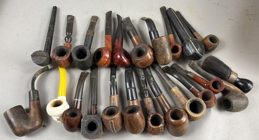 Antique Lot 22 Original Estate Smoking Tobacco Pipes Briars & Meerschaum