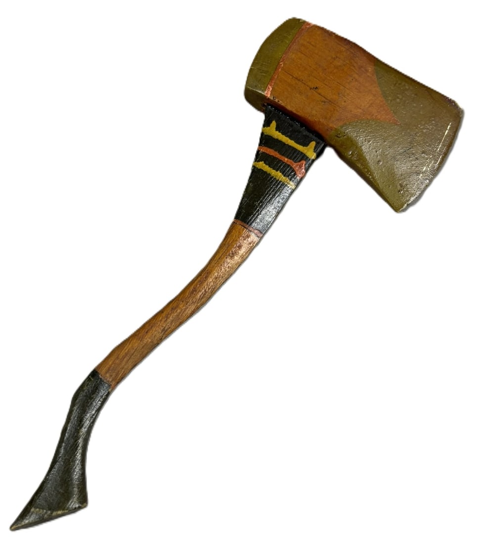 Antique Hand Painted Original Early 1900s 7.5" Native American Trades Axe (1 of 8)