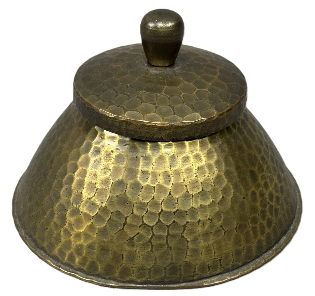 Antique Roycroft Arts & Crafts Mission Hand Hammered Copper Inkwell (1 of 8)