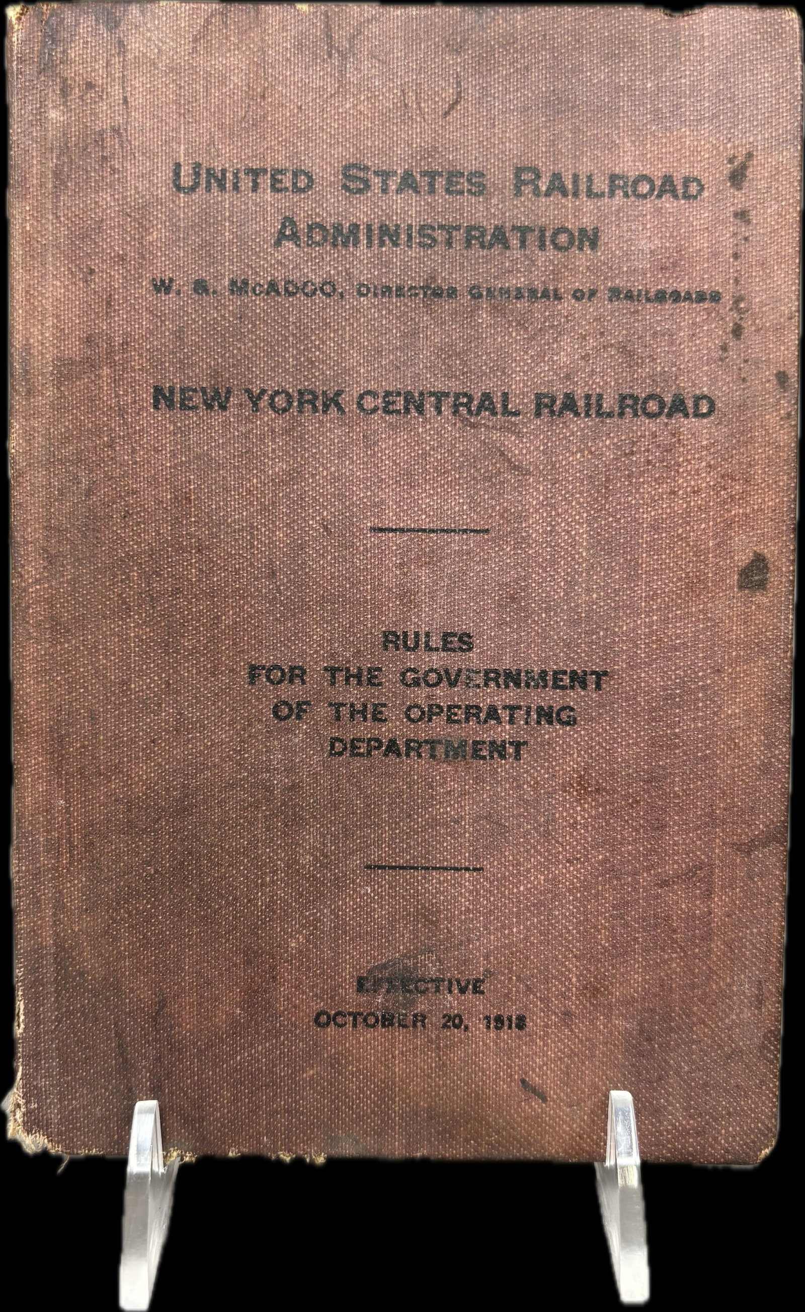 1918 NYC New York Central Railroad 155 Pages US Rules Signals Conductor Pocket Booklet: 6.25" x 4.25" x .375"