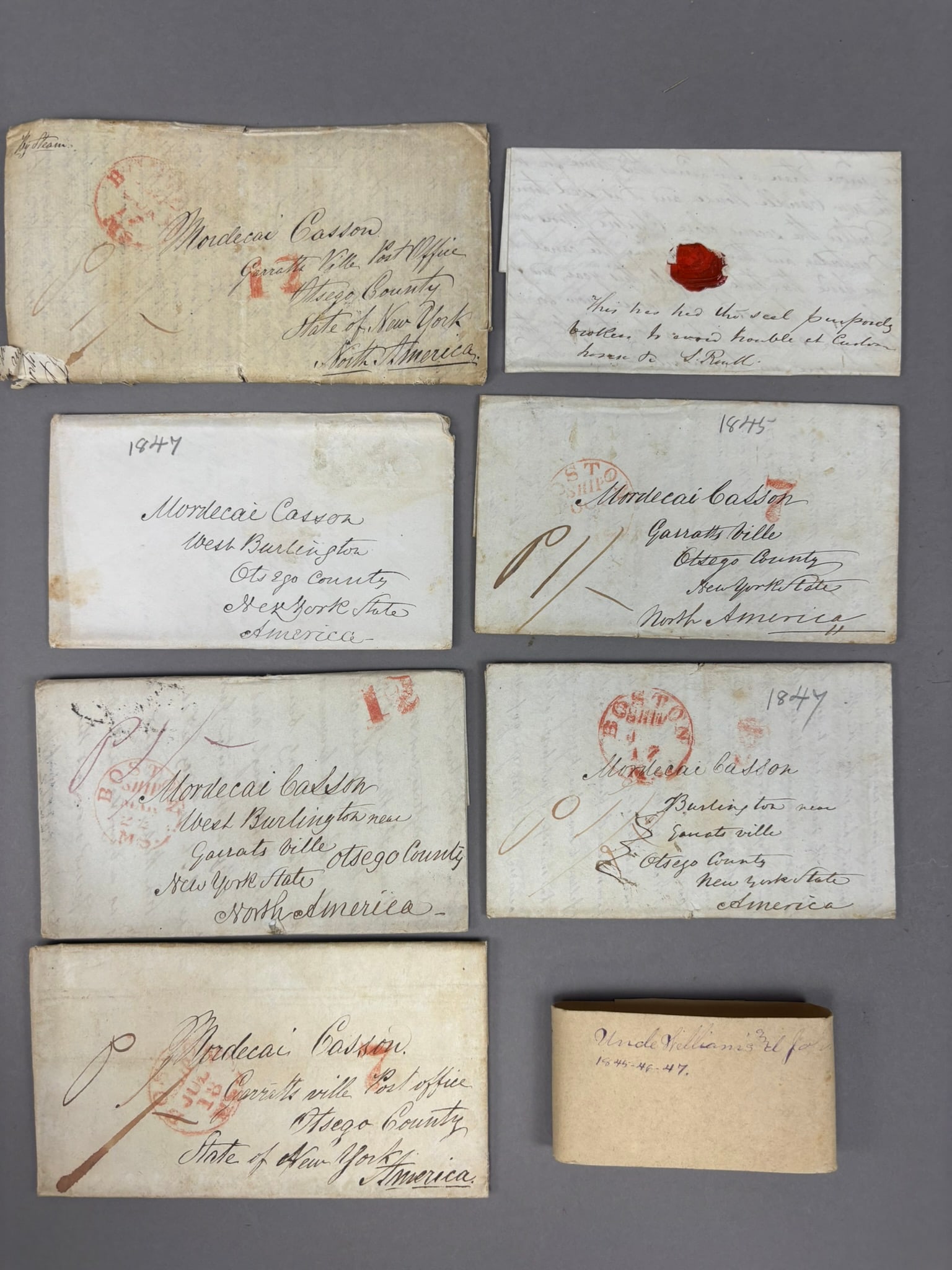 1846-47-48 Lot 7 Family Letters England to America Addison New York: See all photos from these wonderful family communications!