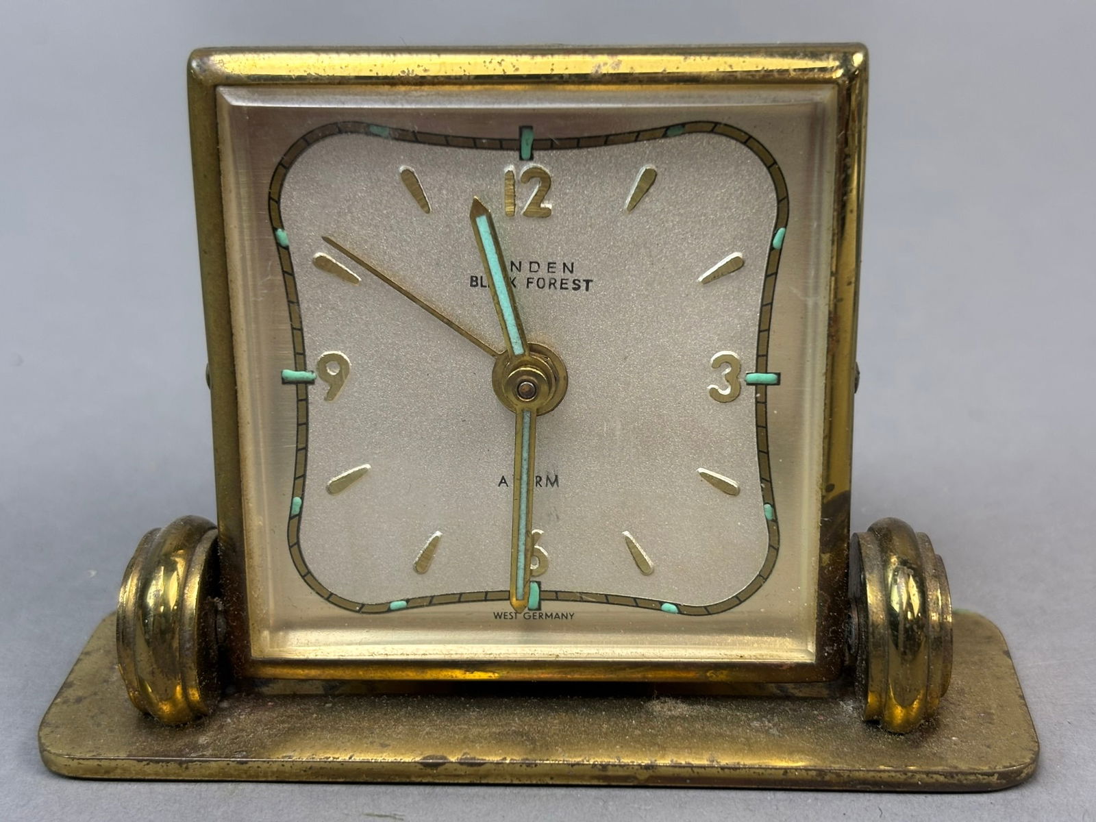 Linden Black Forest West Germany Alarm Clock w/ Uranium Glass Hands (1 of 10)