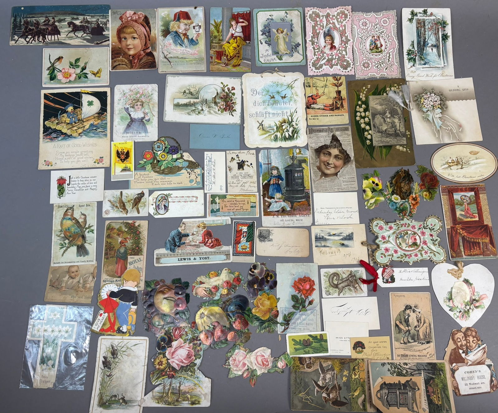 Antique Lot 60+ Advertising Victorian Diecuts & Advertising Trade Cards (1 of 19)