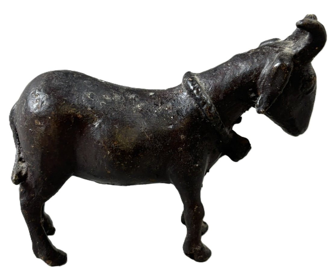 Antique Early 1900s Solid Cast Iron Goat Farm Animal Toy: 4" x 1.5" x 3"