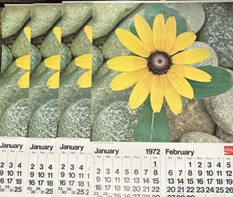 Lot 4 1972 Coca Cola Calendars NOS Coke Advertising