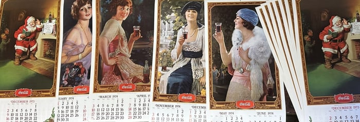 Lot 12 1973 Coca Cola NOS Advertising Calendars