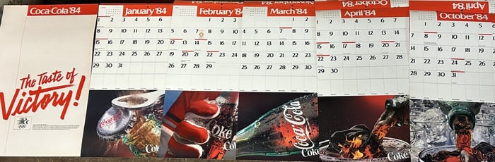 Lot 6 1984 Coca Cola NOS Advertising Calendars