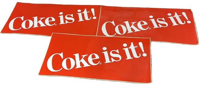 Lot 3 Coke Is It Coca Cola Original Large Advertising Stickers