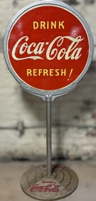Drink Coca Cola Refresh Original DSP Porcelain Advertising Curbside Sign
