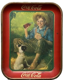 Original 1931 Coca-Cola Tin Lithograph Advertising Tray Norman Rockwell