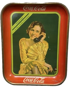 1930 Meet Me At The Soda Fountain Tin Lithograph Advertising Tray