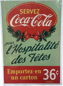 Serve Coca Cola For Hospitality 36 Cents Canada Advertising Paper Sign