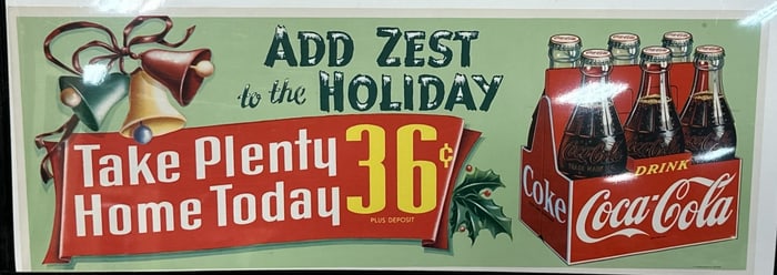 Add Zest To The Holiday Coca Cola Canada Paper Advertising Sign