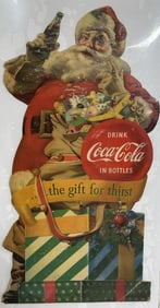 Drink Coca Cola In Bottles Santa Claus Gift For Thirst Cardboard Easel Back Sign