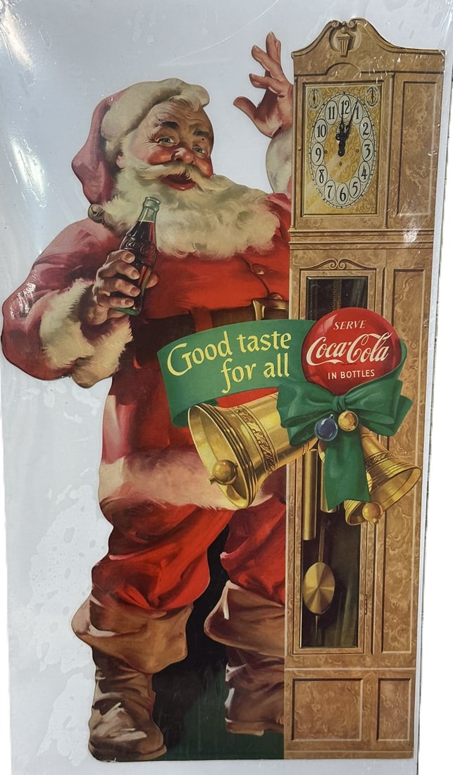 Serve Coca Cola Good Taste For All Santa Claus Cardboard Easel Back Sign (1 of 10)